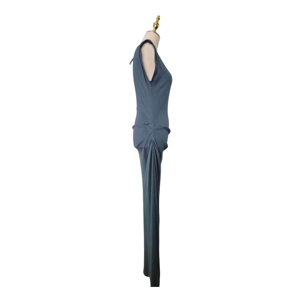 Michael Stars Calliope Extended Sleeve Maxi Dress Pebble Blue Ribbed Knit Size M - Picture 4 of 8